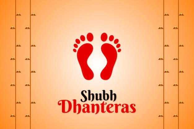 Religioso hindú shubh dhanteras fondo naranja saludo nuevo diseño