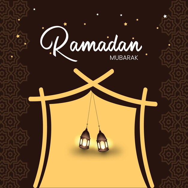 Vector religioso ramadan kareem festival islámico mezquita fondo vector instagram postal