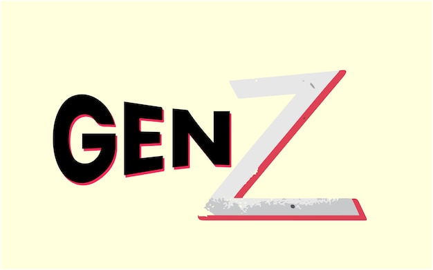 Rellenado vectorial Gen Z para el efecto de texto Gen Z de la ilustración
