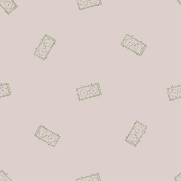 Reloj de ajedrez grabado de patrones sin fisuras Reloj retro para juego de ajedrez en estilo dibujado a mano Textura de boceto para papel tapiz de tela título de impresión textil papel de regalo Ilustración vectorial