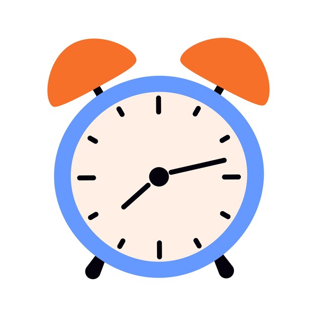 Reloj de alarma en fondo aislado Ilustración vectorial para diseños de oficinas de gestión del tiempo