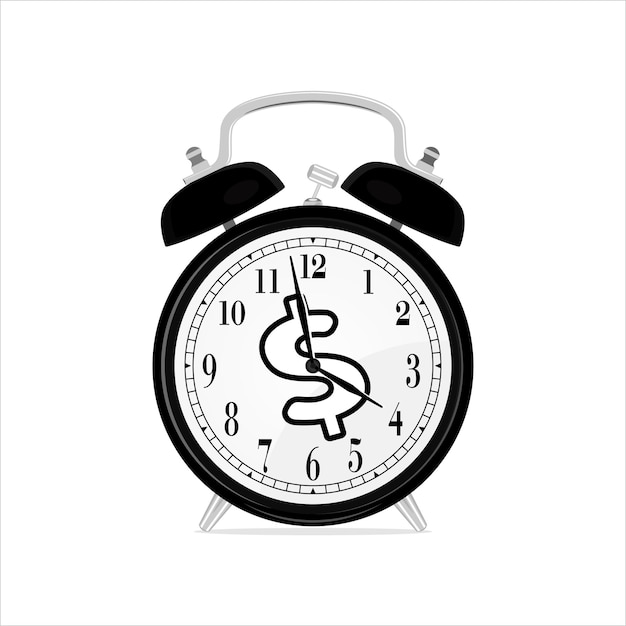 Reloj de alarma_La hora es dinero Imagen e ilustración vectorial