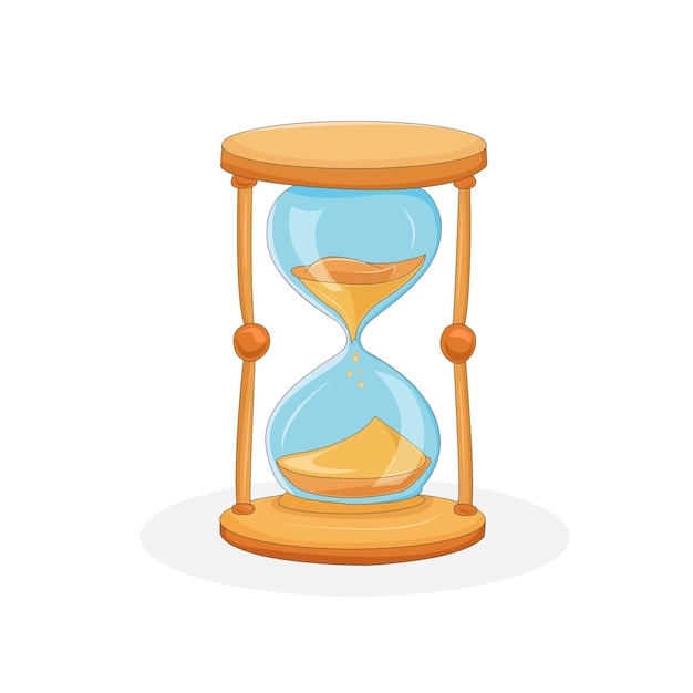 reloj de arena aislado en una ilustración vectorial de fondo blanco