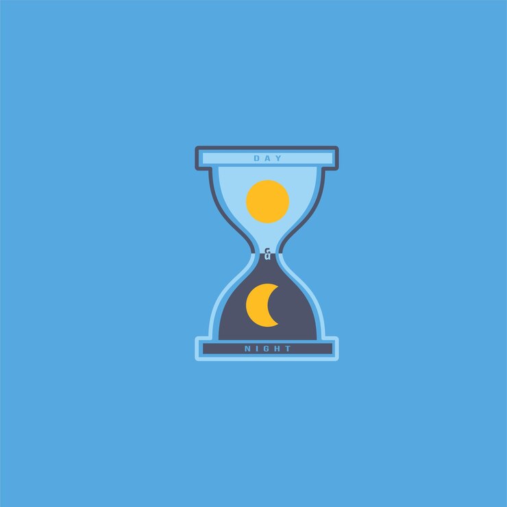 reloj de arena día y noche logotipo simple