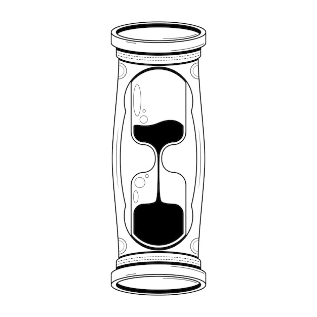 Reloj de arena dibujado a mano abstracto con estilo de esquema de diseño de vector de concepto de Doodle de arena