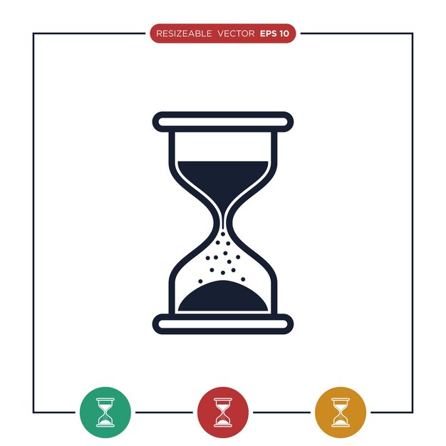Reloj de arena Icono Vector Plantilla Diseño plano