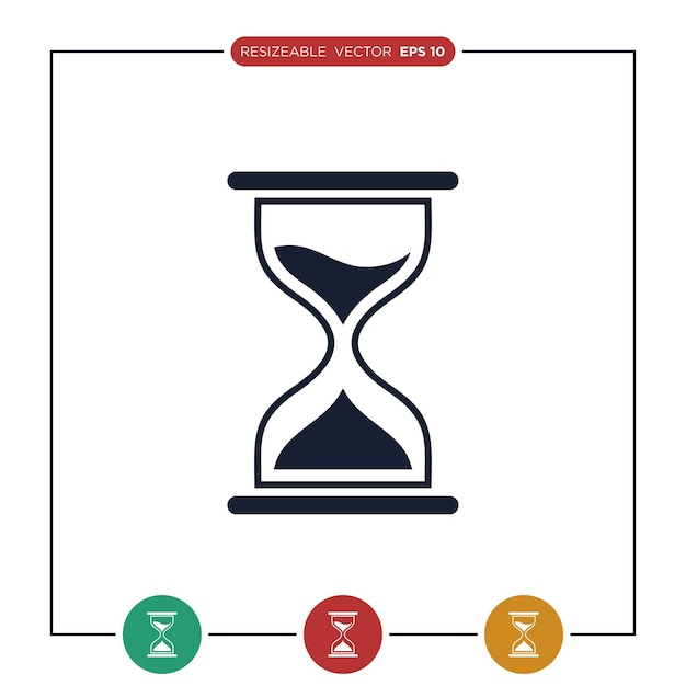 Reloj de arena Icono Vector Plantilla Diseño plano