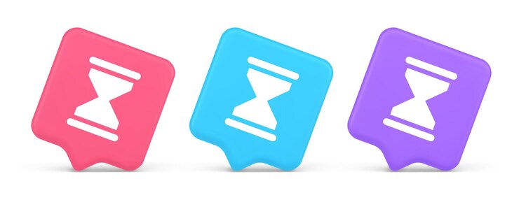 Vector reloj de arena reloj de arena botón de medición de tiempo cuenta regresiva minuto hora período 3d icono realista