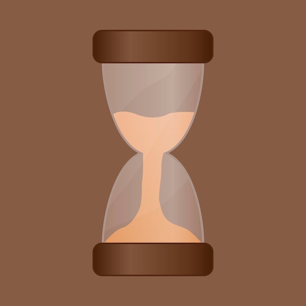 Reloj de arena vectorial. Frasco de vidrio con arena.