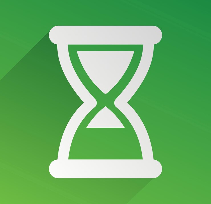 reloj de arena verde