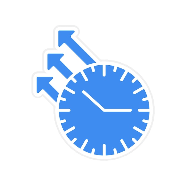 Vector un reloj azul con un fondo blanco con un reloj azul que muestra la hora como 4 30