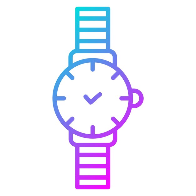 Vector un reloj azul y rosa con una banda azul que dice reloj