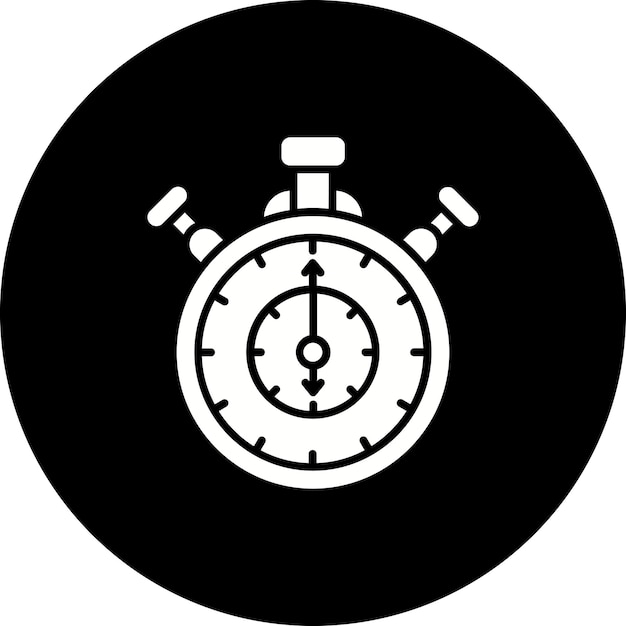 Vector un reloj blanco y negro con una cara blanca y un fondo negro