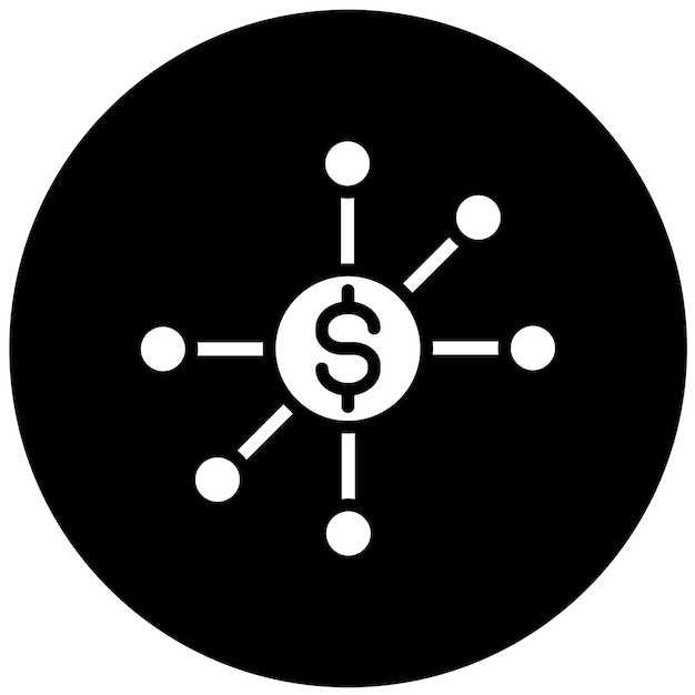 un reloj blanco y negro con un signo de dólar en él