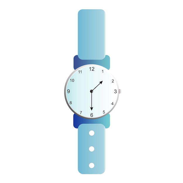 Reloj casual vectorial con correa blanca helada y rosada