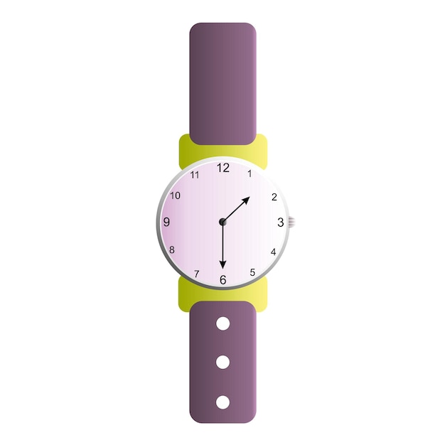 Vector reloj casual vectorial con una correa de caramelo dulce y brillante