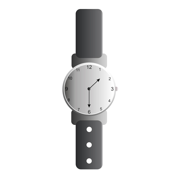 Reloj casual vectorial con una correa elegante y gris oscuro