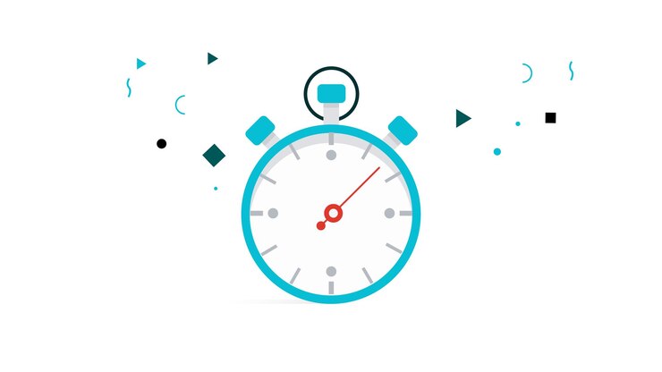 Un reloj con un círculo rojo en la parte inferior que dice "hora".