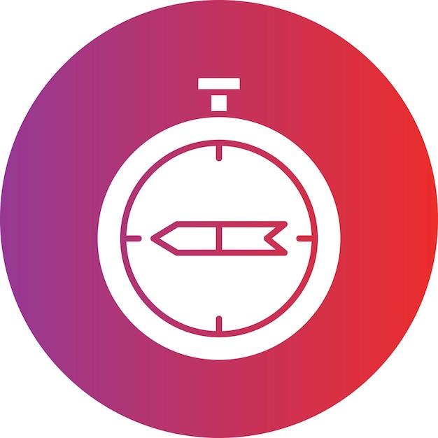 Vector un reloj con un círculo rosa y un fondo blanco