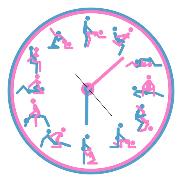 Vector reloj concept love para hacer el amor en cualquier momento es bueno kamasutra poses incompletas para hacer el amor