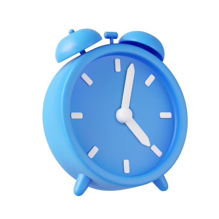 Vector reloj de despertador 3d concepto de diseño mínimo de tiempo alarma 3d para reloj hora y minuto representación 3d ilustración vectorial