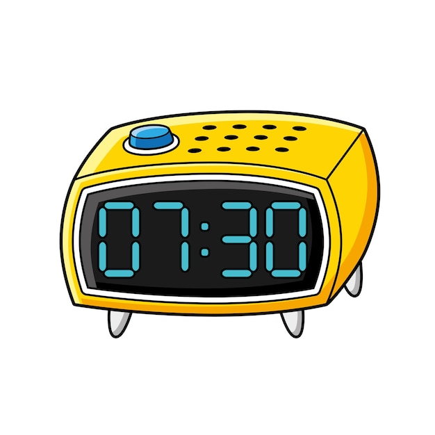 Reloj de despertador digital amarillo