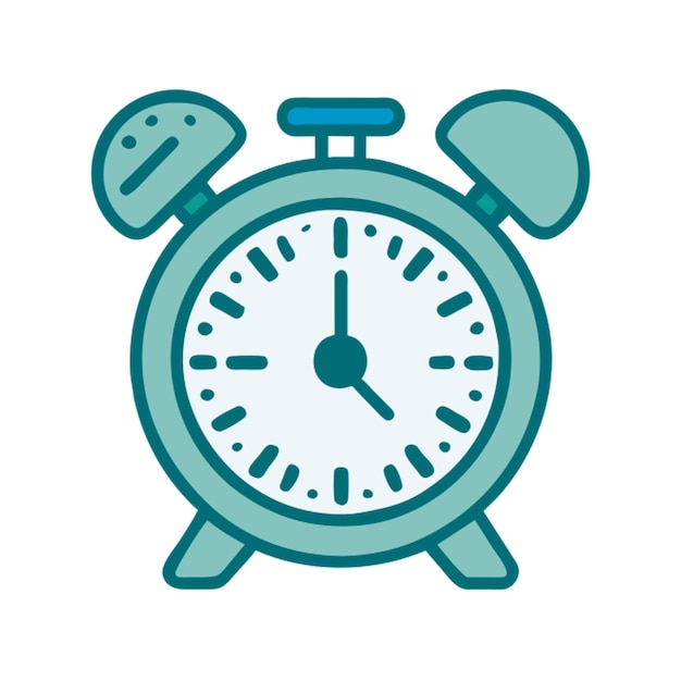 reloj de despertador diseño plano icono contorno de colores