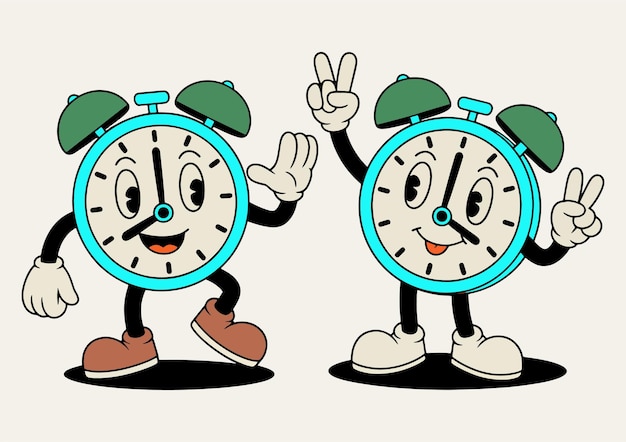 Reloj de despertador de personaje retro