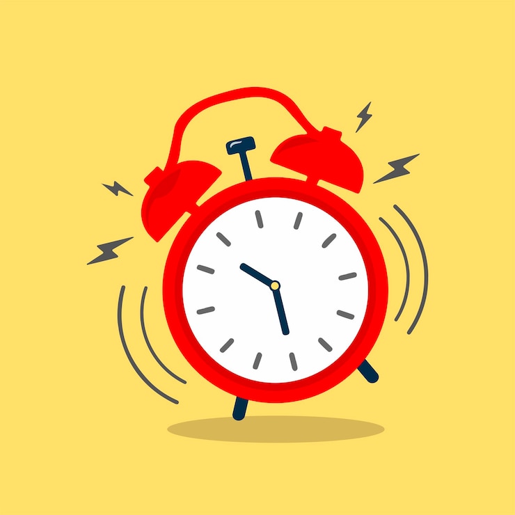 Vector reloj despertador rojo clásico anillo vintage 2d vector plano icono reloj cuenta atrás venta vencimiento vector