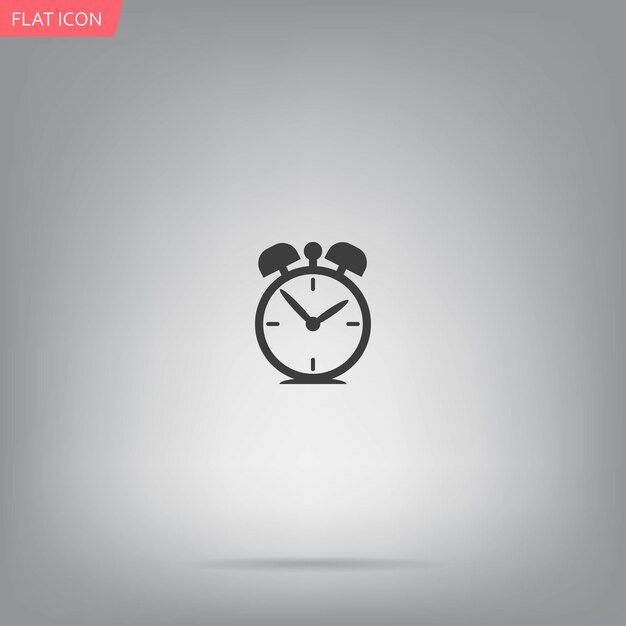 Reloj despertador símbolo ilustración vectorial sobre fondo gris Eps 10