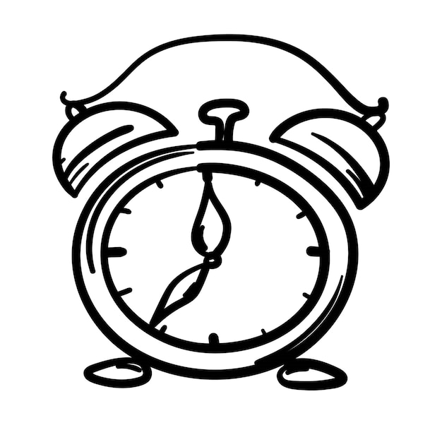 Reloj despertador simple doodle pegatina