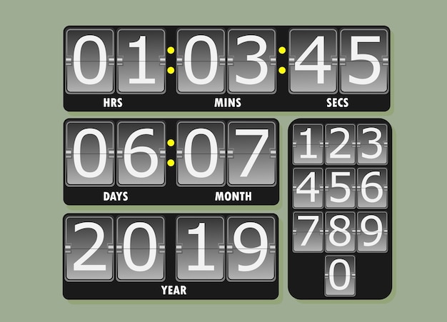 Reloj digital mostrar la fecha y el año 2019