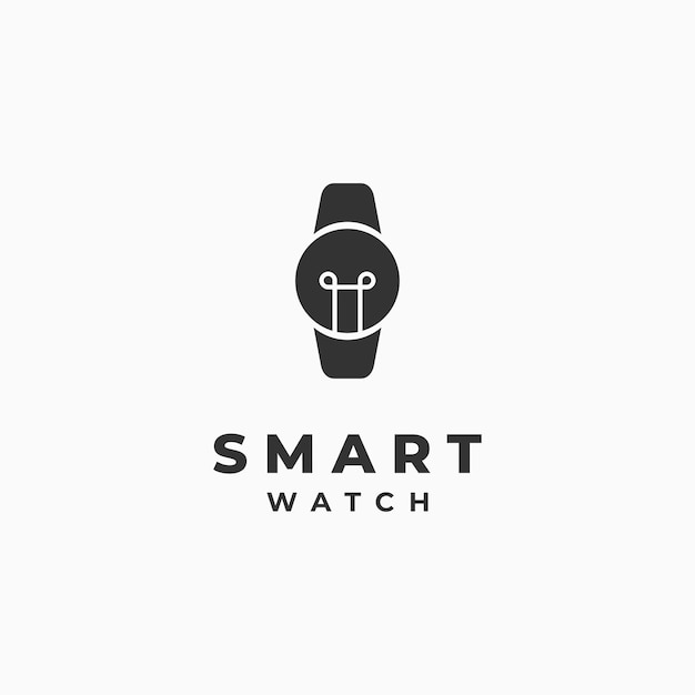 Reloj de diseño de logotipo Smartwatch combinado con concepto moderno de diseño de logotipo de bombilla