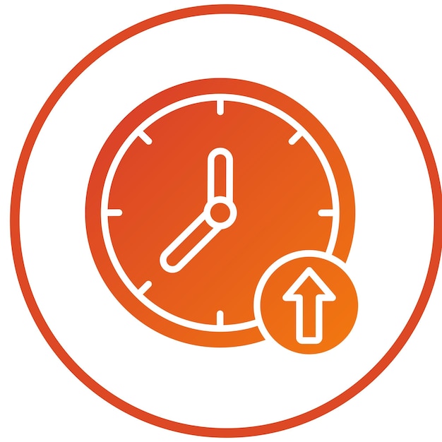 Vector reloj de diseño vectorial en estilo icono