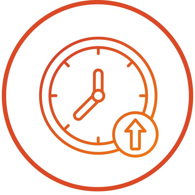 Reloj de diseño vectorial en estilo icono