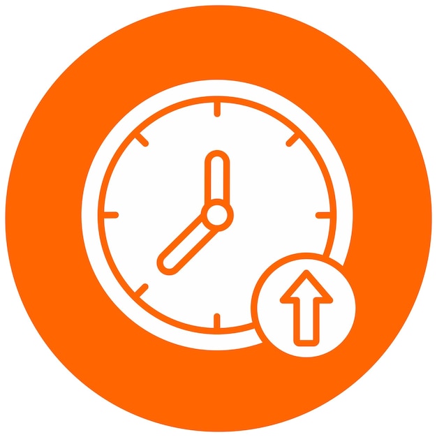 Reloj de diseño vectorial en estilo icono