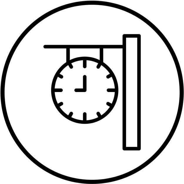 Reloj de diseño vectorial para trenes Estilo de icono