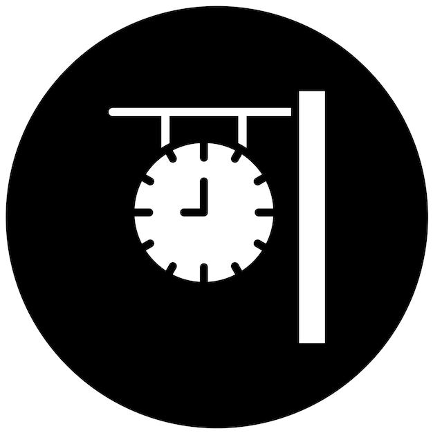 Reloj de diseño vectorial para trenes Estilo de icono
