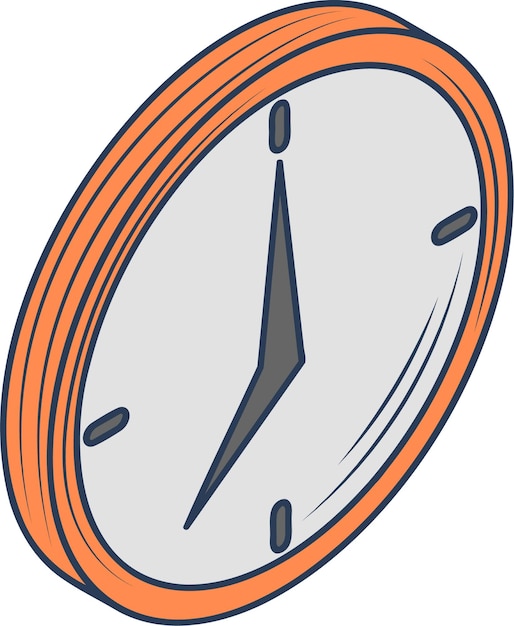 Vector reloj, distribución, isométrico, icono