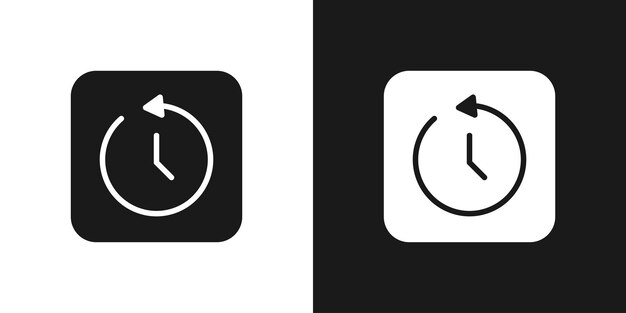 Reloj con flecha Icono de flecha de círculo Símbolo de tiempo aislado Ilustración vectorial