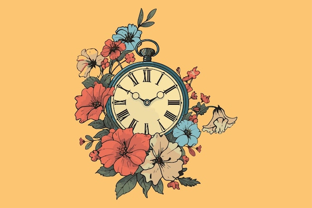 Reloj con flores