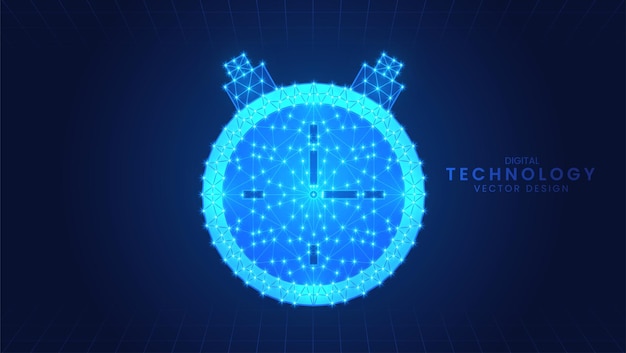 Reloj futurista Estilo de polígono bajo digital moderno