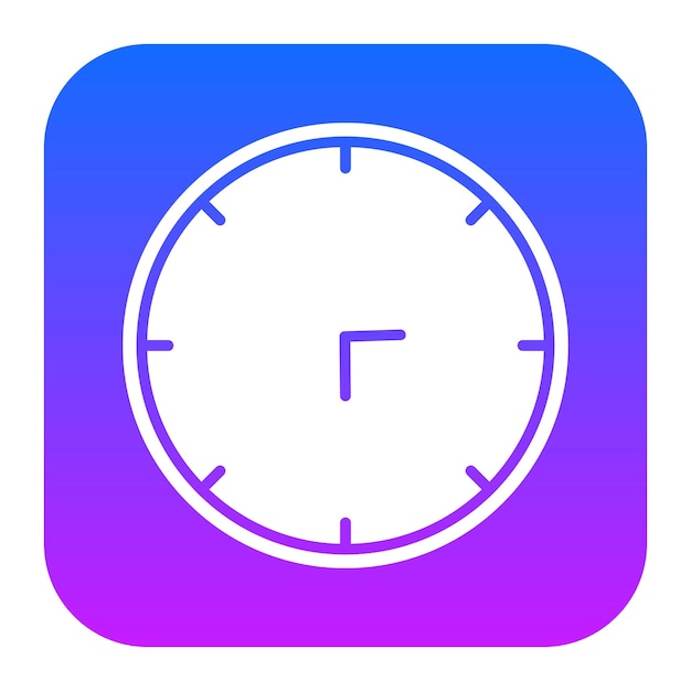 un reloj con la hora de 11 15 se muestra en un cuadrado de color azul y púrpura