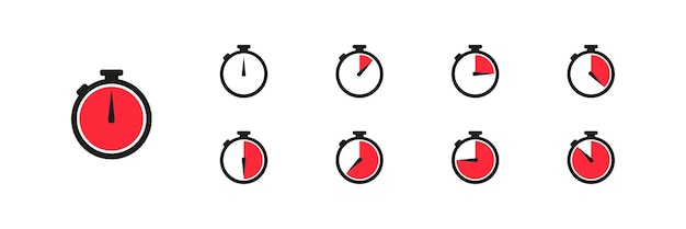 Reloj icono de tiempo conjunto de reloj icono aislado en vector de estilo plano