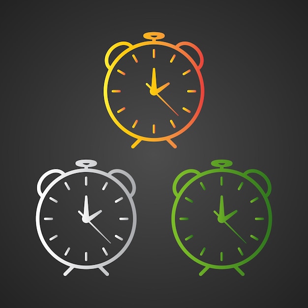 Reloj íconos coloridos símbolos signos modernos pictogramas lineales arte vectorial