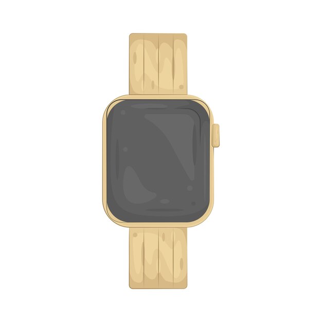 Reloj inteligente con banda dorada