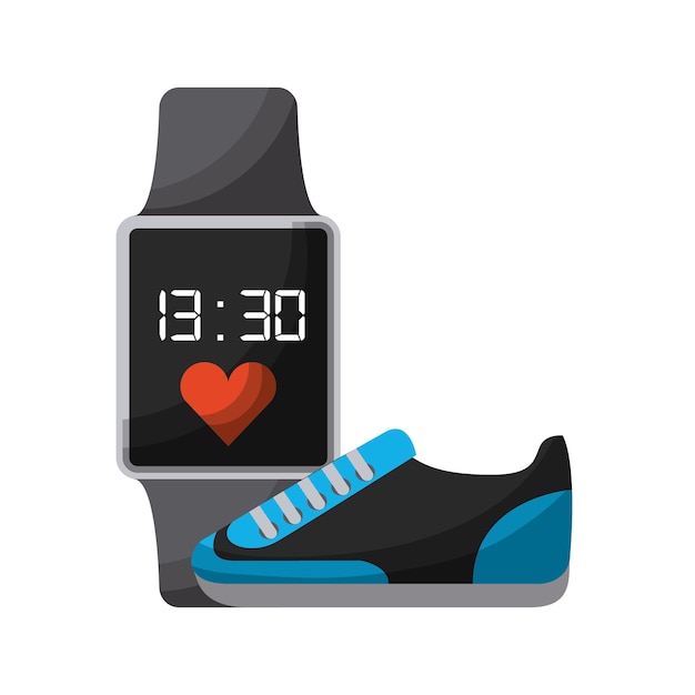 reloj inteligente y el icono de calzado deportivo