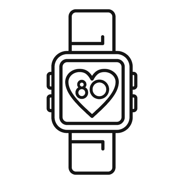Reloj inteligente con icono de monitor de ritmo cardíaco