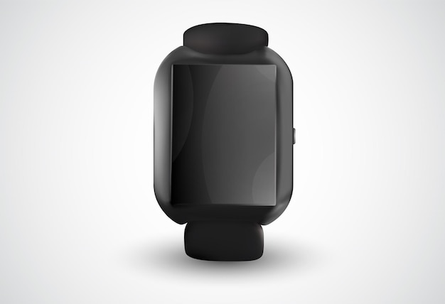 Vector reloj inteligente negro sobre blanco