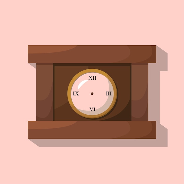 Reloj De Madera Sin Manos Vector